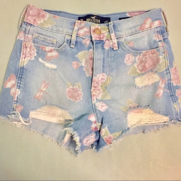 flower shorts denim
